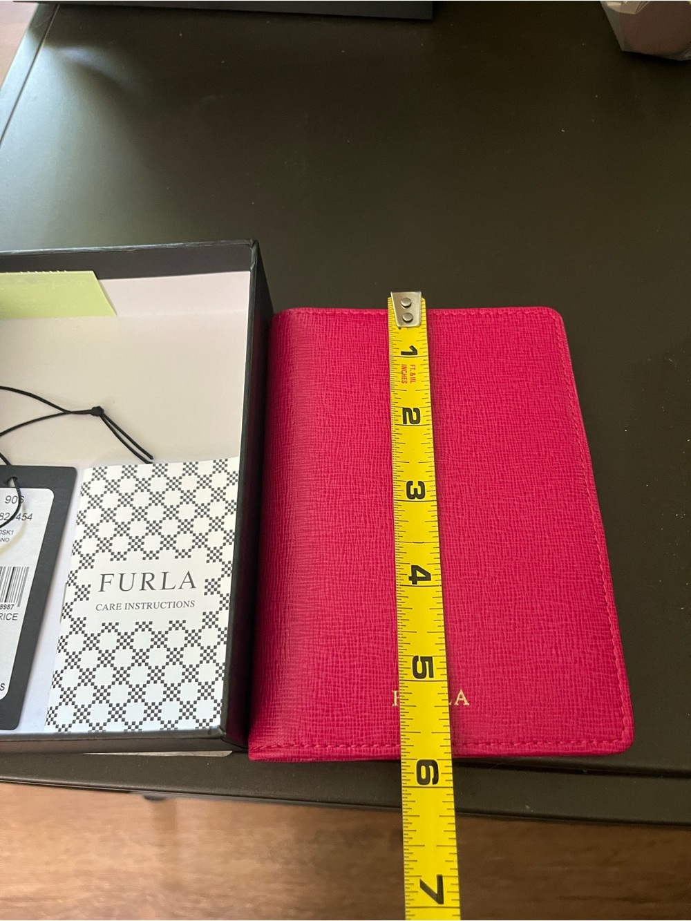 Furla Hot Pink Saffiano Leather Passport Cover
